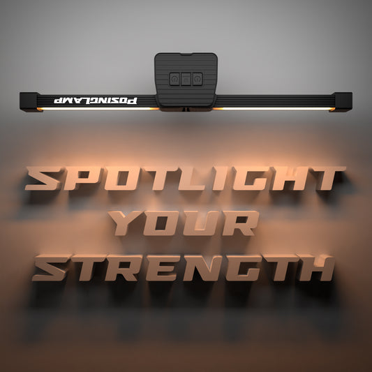 PosingLamp foldable gym lamp fits in gym bag - portable posing light