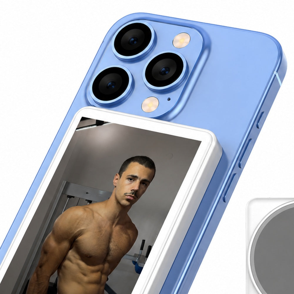 PosingScreen magnetic rear-camera monitor for iPhone and Android