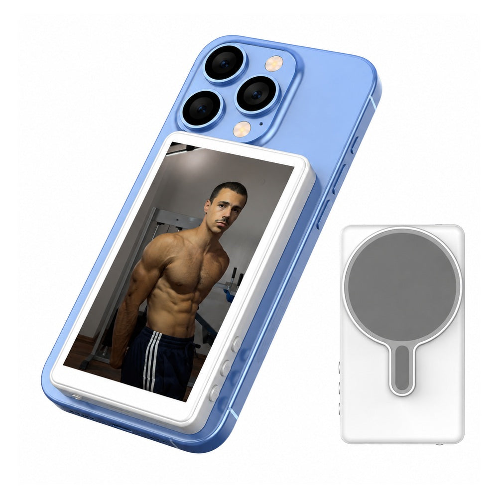 PosingScreen magnetic rear-camera monitor for iPhone and Android