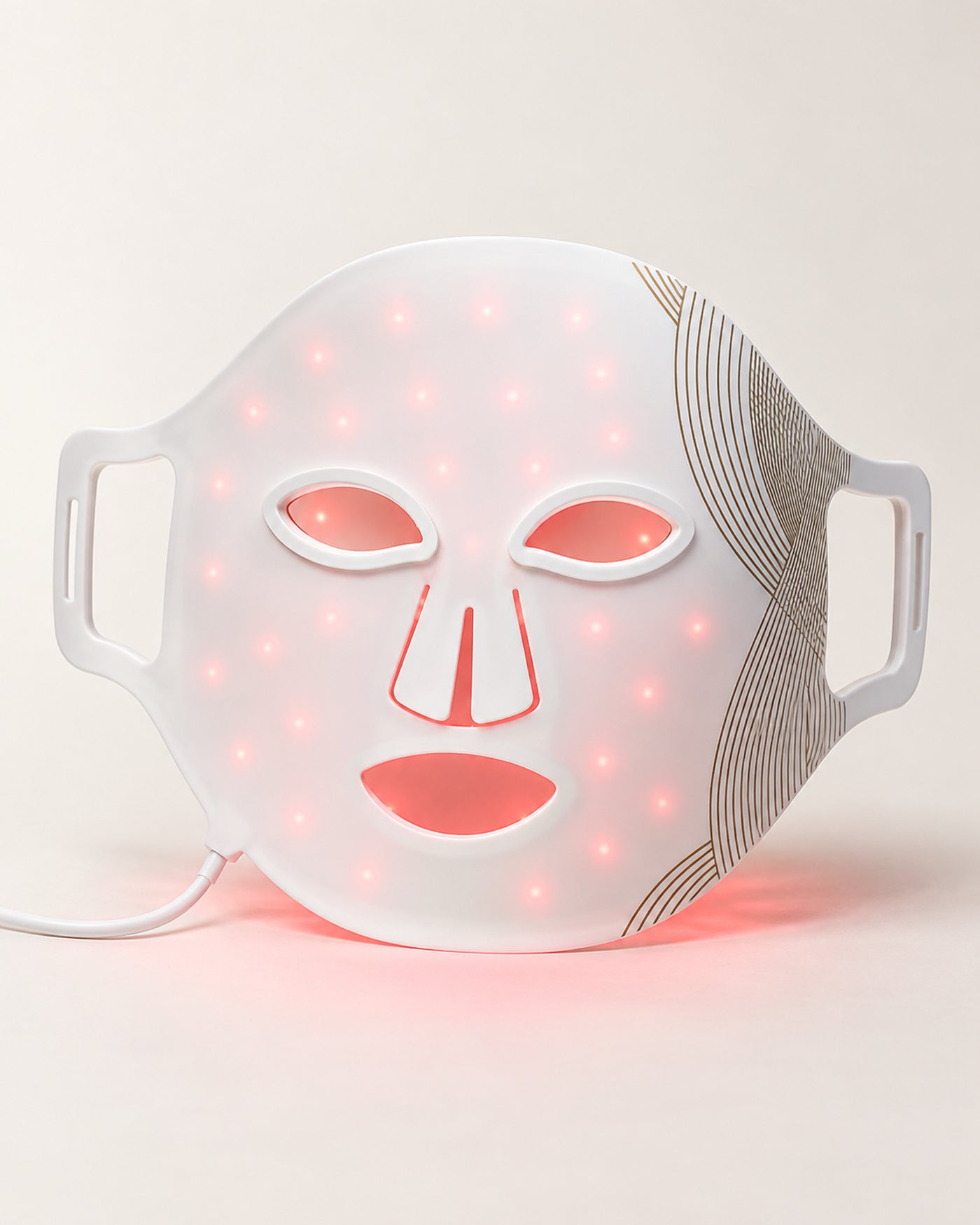 White LED Face Mask switched on in red light mode